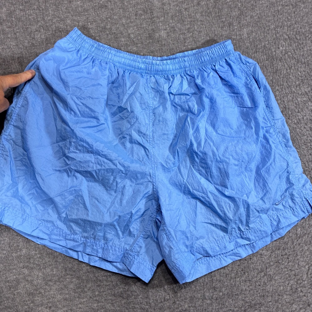 Vintage Nike Athletic Shorts Youth XL Blue Embroidered Swoosh Ultra Thin 80s